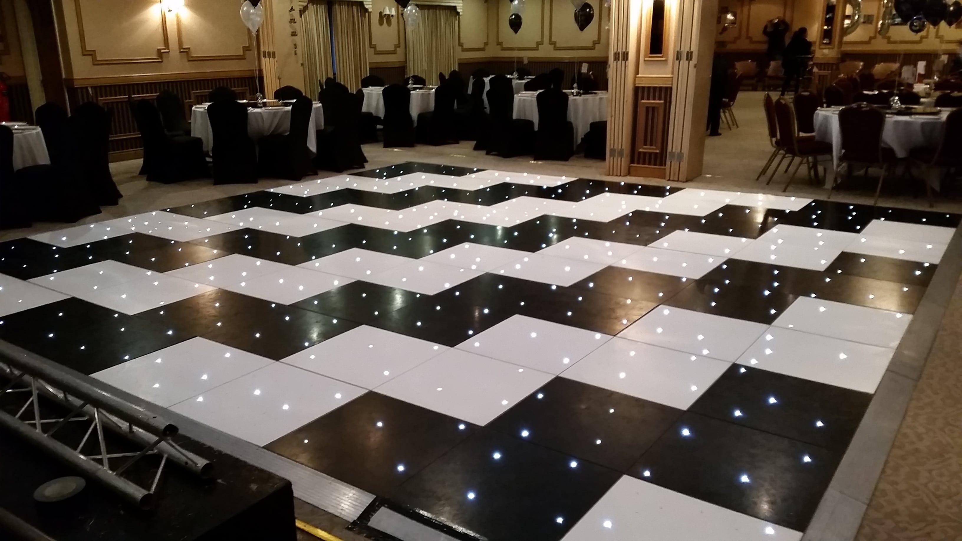 Chequered Starlit Dancefloor Hire London Dance Floor Hire London
