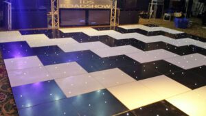 Chequered starlit dancefloor Marriott Grosvenor House