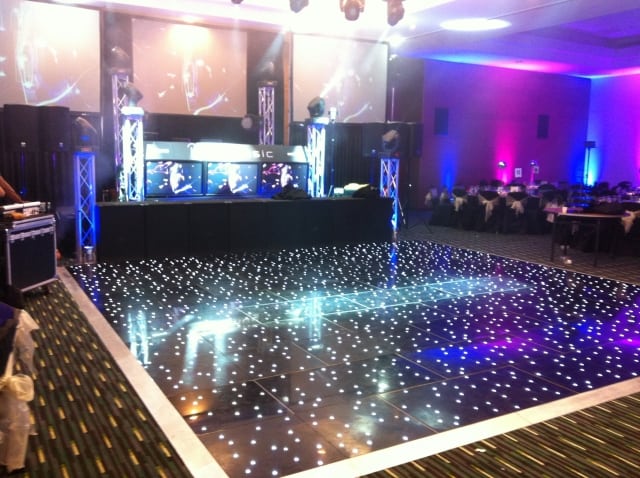 Black Starlit Dancefloor Hire london | LED Starlight Dance Floor London