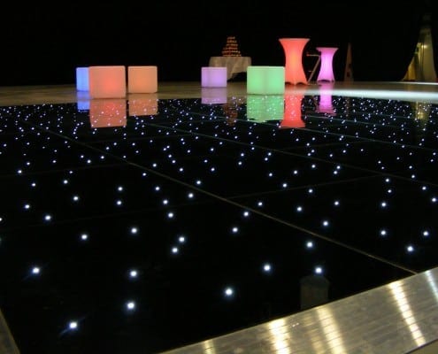 Black LED Starlight dancefloor hire London