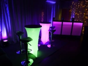 LED Poseur Table hire London | LED Cube & Poseur Table hire
