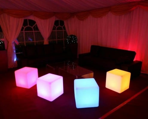 LED Poseur Table hire London | LED Cube & Poseur Table hire