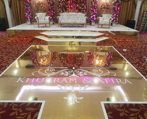 Gold Mirror dancefloor LED Dance Floor Hire London | LED Video Wall Hire London, UK