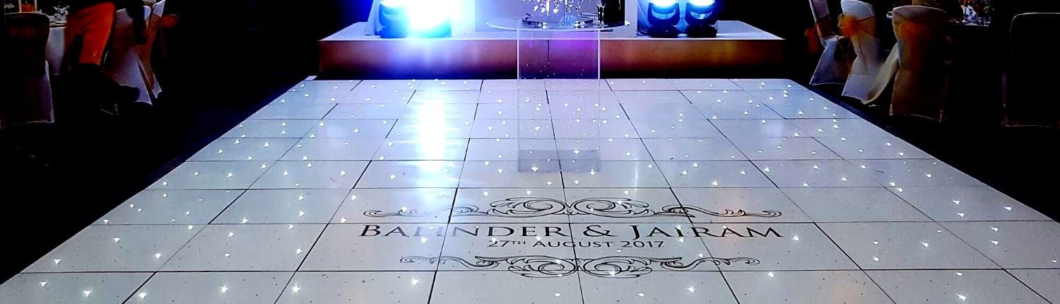 White LED Starlight Dance Floor Hire London